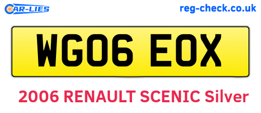 WG06EOX are the vehicle registration plates.