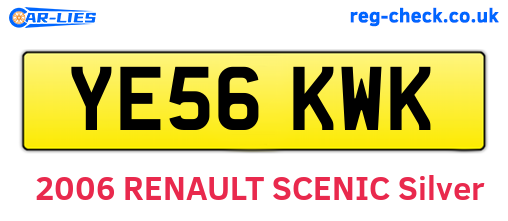 YE56KWK are the vehicle registration plates.