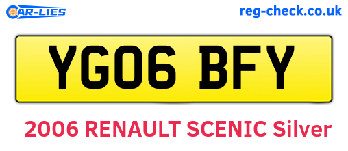 YG06BFY are the vehicle registration plates.