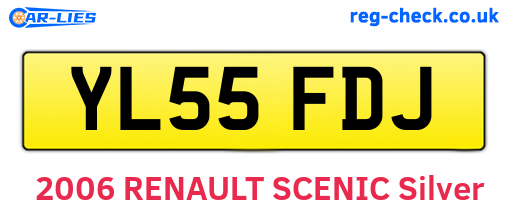 YL55FDJ are the vehicle registration plates.