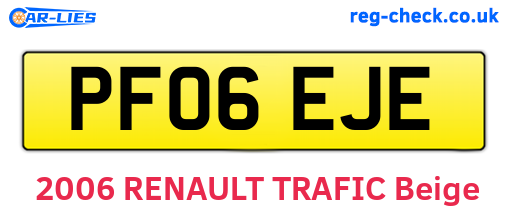 PF06EJE are the vehicle registration plates.