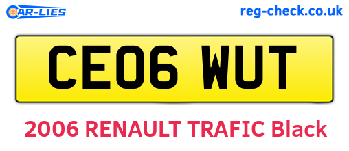 CE06WUT are the vehicle registration plates.