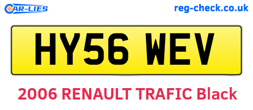 HY56WEV are the vehicle registration plates.