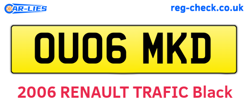 OU06MKD are the vehicle registration plates.
