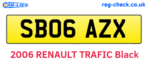 SB06AZX are the vehicle registration plates.