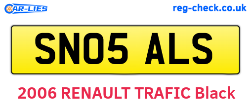 SN05ALS are the vehicle registration plates.