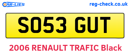 SO53GUT are the vehicle registration plates.