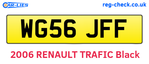 WG56JFF are the vehicle registration plates.