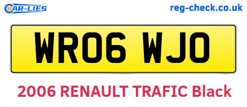 WR06WJO are the vehicle registration plates.