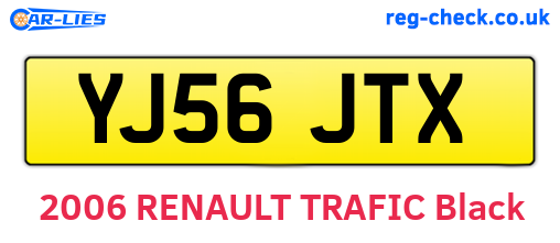 YJ56JTX are the vehicle registration plates.