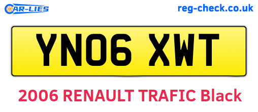 YN06XWT are the vehicle registration plates.