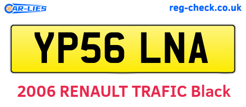 YP56LNA are the vehicle registration plates.