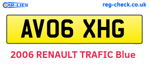 AV06XHG are the vehicle registration plates.