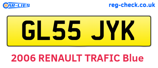 GL55JYK are the vehicle registration plates.