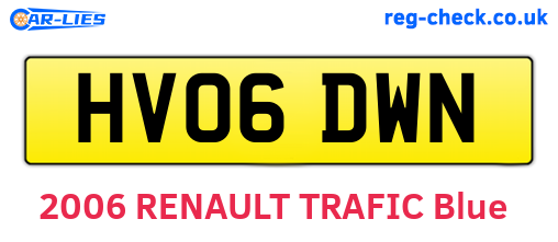 HV06DWN are the vehicle registration plates.