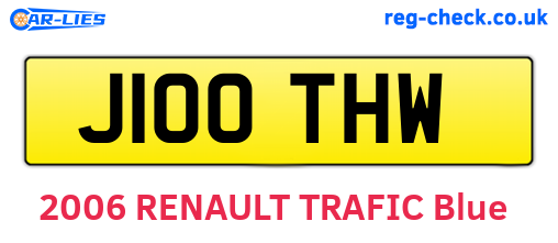 J100THW are the vehicle registration plates.