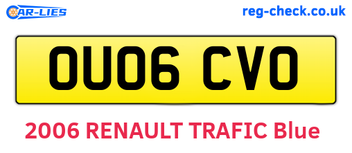 OU06CVO are the vehicle registration plates.