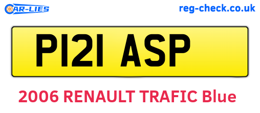 P121ASP are the vehicle registration plates.