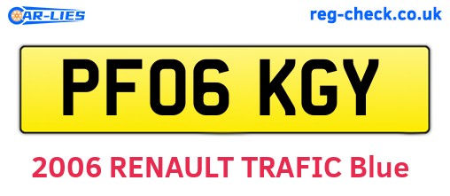 PF06KGY are the vehicle registration plates.