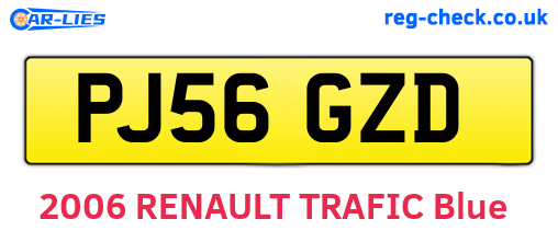 PJ56GZD are the vehicle registration plates.