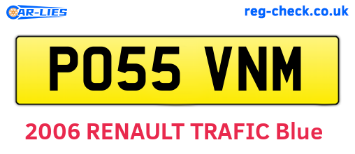 PO55VNM are the vehicle registration plates.
