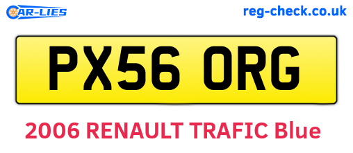 PX56ORG are the vehicle registration plates.
