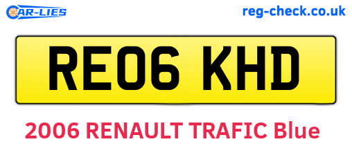 RE06KHD are the vehicle registration plates.