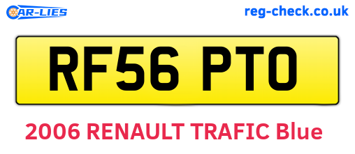 RF56PTO are the vehicle registration plates.