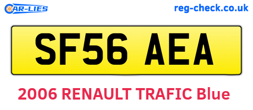 SF56AEA are the vehicle registration plates.