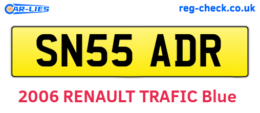 SN55ADR are the vehicle registration plates.