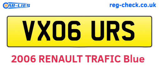 VX06URS are the vehicle registration plates.