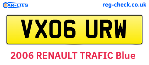 VX06URW are the vehicle registration plates.