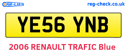 YE56YNB are the vehicle registration plates.