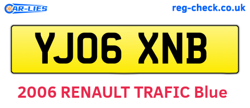 YJ06XNB are the vehicle registration plates.