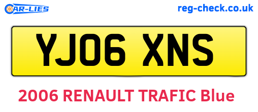 YJ06XNS are the vehicle registration plates.