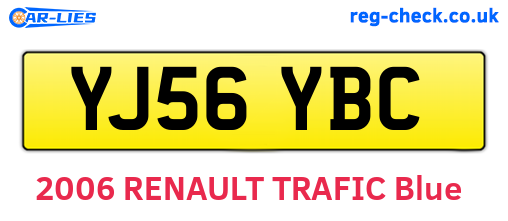 YJ56YBC are the vehicle registration plates.