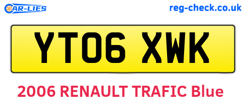 YT06XWK are the vehicle registration plates.