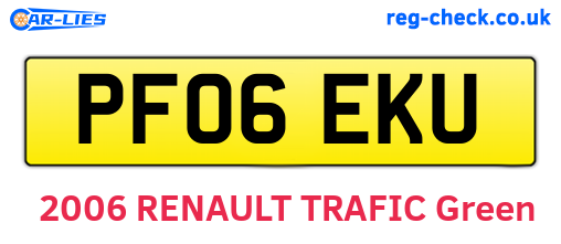 PF06EKU are the vehicle registration plates.