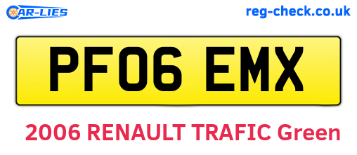 PF06EMX are the vehicle registration plates.