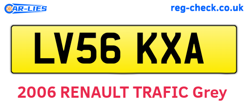 LV56KXA are the vehicle registration plates.