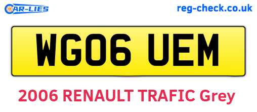 WG06UEM are the vehicle registration plates.