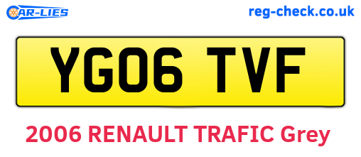 YG06TVF are the vehicle registration plates.