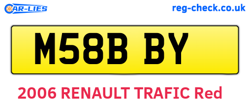M58BBY are the vehicle registration plates.