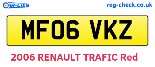 MF06VKZ are the vehicle registration plates.