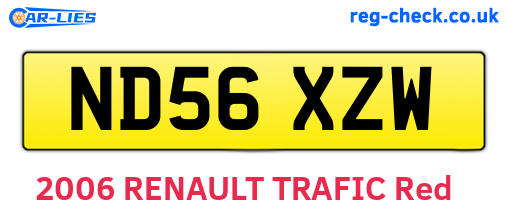 ND56XZW are the vehicle registration plates.