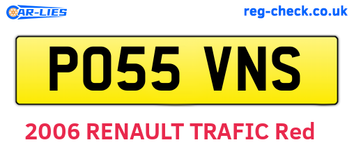 PO55VNS are the vehicle registration plates.