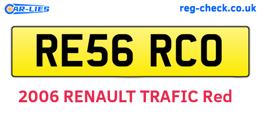 RE56RCO are the vehicle registration plates.