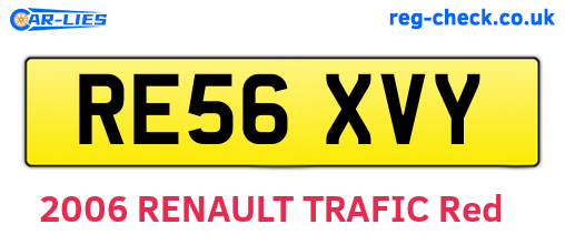 RE56XVY are the vehicle registration plates.