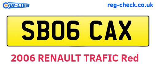 SB06CAX are the vehicle registration plates.