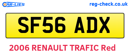 SF56ADX are the vehicle registration plates.